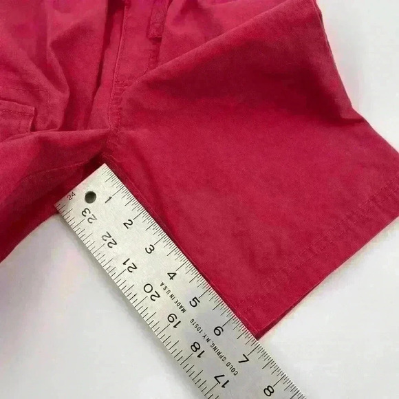 Hanna Andersson Size 110 Red Cargo Shorts Drawstring 100% Cotton Side Pocket - Picture 2 of 9